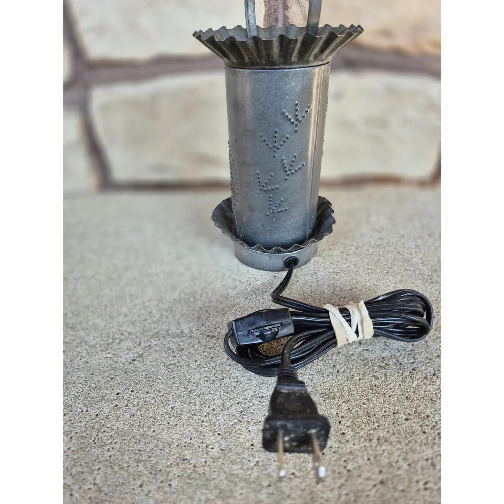 Primitive Punched Tin Chicken Lantern Rustic Farmhouse Rooster‎ Hen Lamp USA